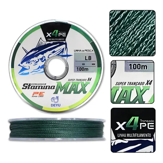 Linha De Pesca Multifilamento Resistente 100m 4x Fios Verde