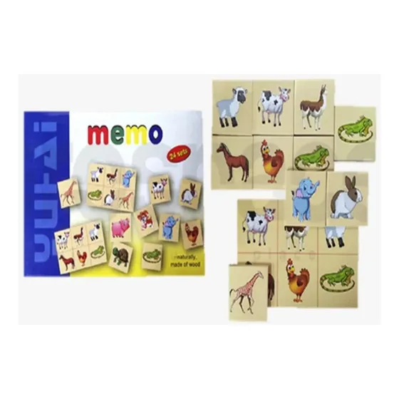 Juego De Memoria Memo De Animales De Madera Didáctico Niños