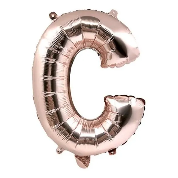 Globo Metalico Letra Rosa Oro 41 Cm - Cotillón