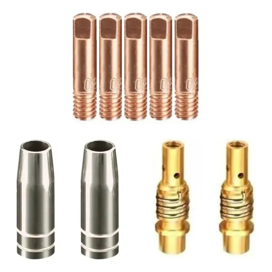 Kit Tocha Mig 15ak 2 Bocal 2 Difusor 5 Bico 0,8mm