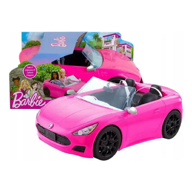 Carro Para Muñeca Barbie Convertible Rosado 32 Cm