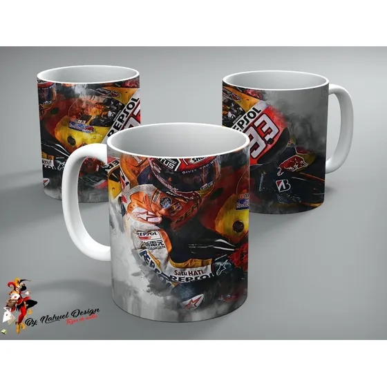Taza De Ceramica Honda Moto Gp Marc Marquez Art