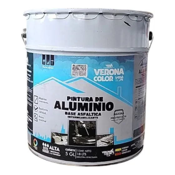 Verona Pintura Aluminizada Base Asfaltica (cuñete 4 Galones)