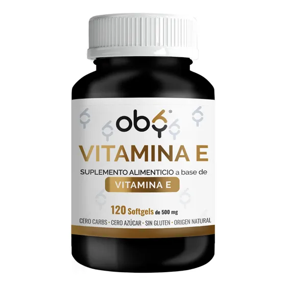 Oby Vitamina E 500mg Max | 120 Soft Gel Caps Calidad Premium Sabor Sin sabor