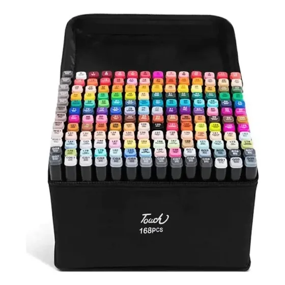 Marcadores Touch X 168 Unidades Para Colorear con Estuche