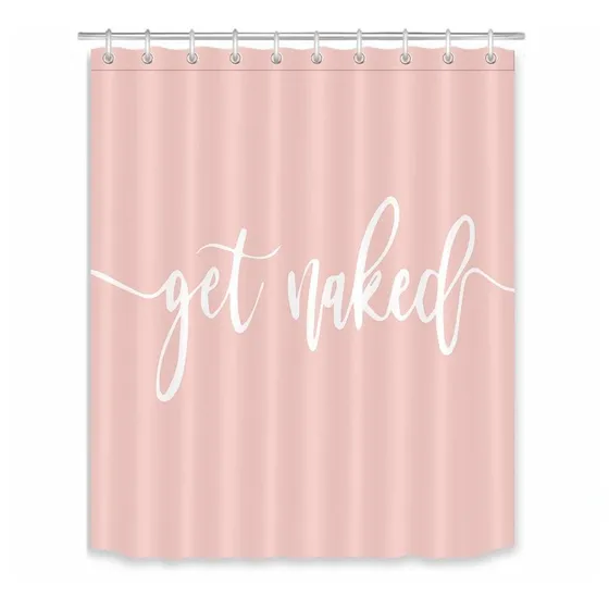 Lb Get Naked Cortina Ducha Frase Divertida Rosa Para Cuarto