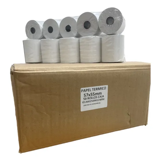 Papel Termico 57x55 Mm (caja De 50 Rollos)