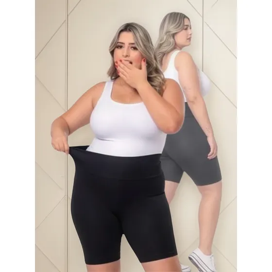 Bermuda Suplex Cós Alto Reforçado P/ Gordinhas Curve Size 