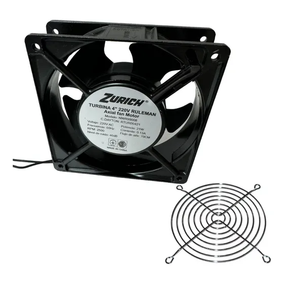 Kit Turbina Cooler 4 PuLG 120x120 Ruleman 220v + Rejilla