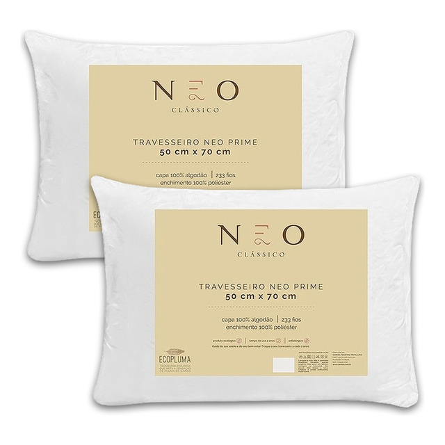Kit 2 Travesseiros Toque De Pluma Neo 50x70cm Camesa Kit 2 Travesseiros Toque De Pluma Neo 50x70cm Camesa