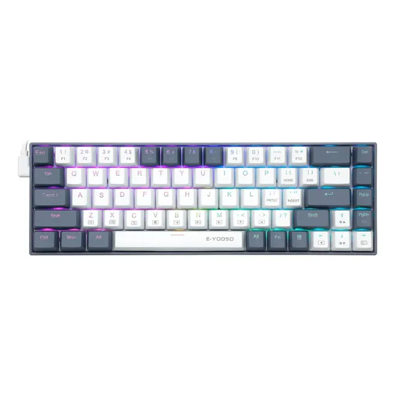 Teclado Mecânico 65% Hotswap Red Rgb Silencioso Gamer Chave Azul-vermelha Inglês Us