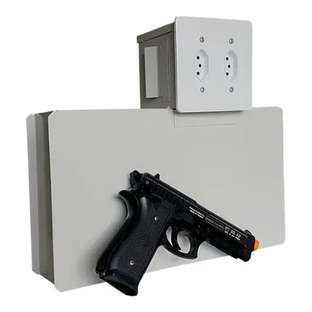 Cofre Tomada Fort Safe Cinza Chave Aço Temperado Parede Extra Grande