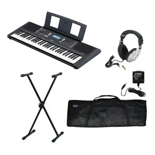 Yamaha Psr E373 Paquete Teclado Funda Base Audifonos 61 Tecl | Cuotas sin interés