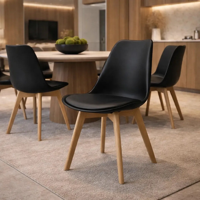 Conjunto 4 Cadeiras Leda Design Wood Para Cozinha