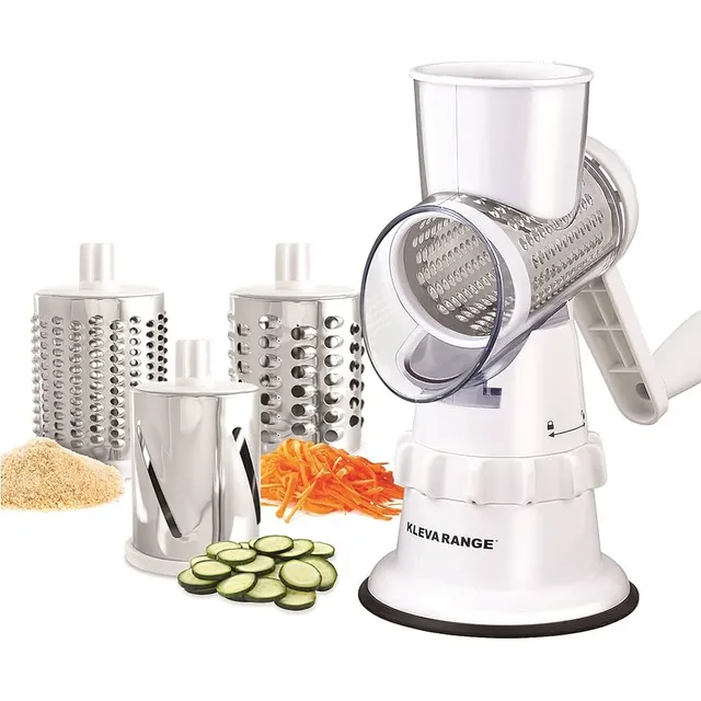 Sumo Slicer: Acero Inoxidable, 3 Tambores Manual, Práctico