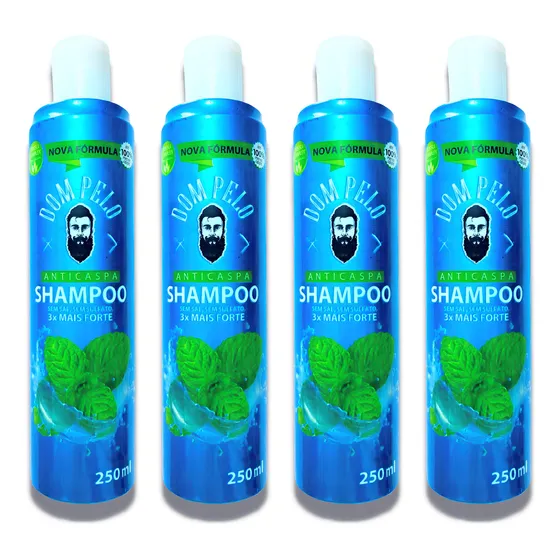 Kit 4 Shampoo Anticaspa Cabelo Masculino Profissional 250ml