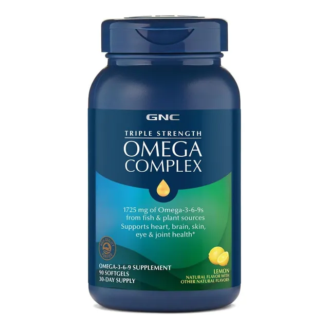 Complejo Omega De Triple Fuerza Gnc 90 Cápsulas Blandas