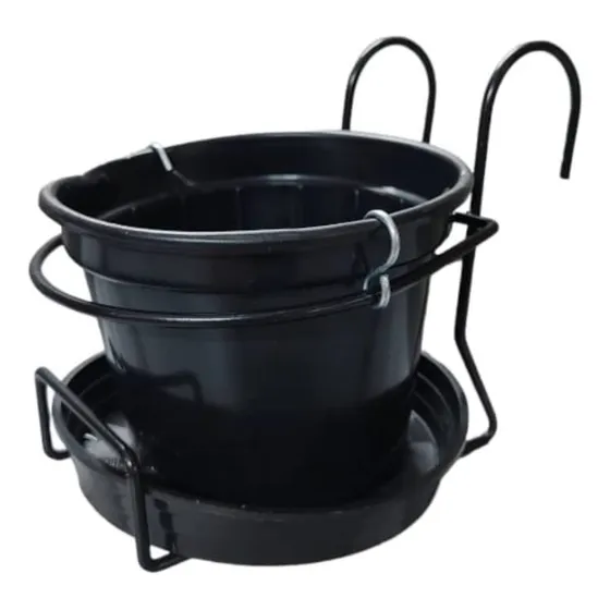 Suporte Orquídea Preto Com Vaso E Prato (n14) Jc Jardim