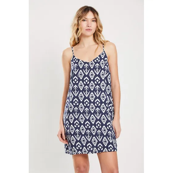 Vestido Corto Musculosa De Fibrana Midnight Blue Koxis Mujer