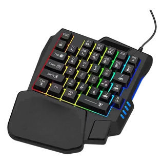 Teclado Uma Mão Single Handed Usb Rgb Multimídia Pc Notebook Teclado Uma Mão Single Handed Usb Rgb Multimídia Pc Notebook