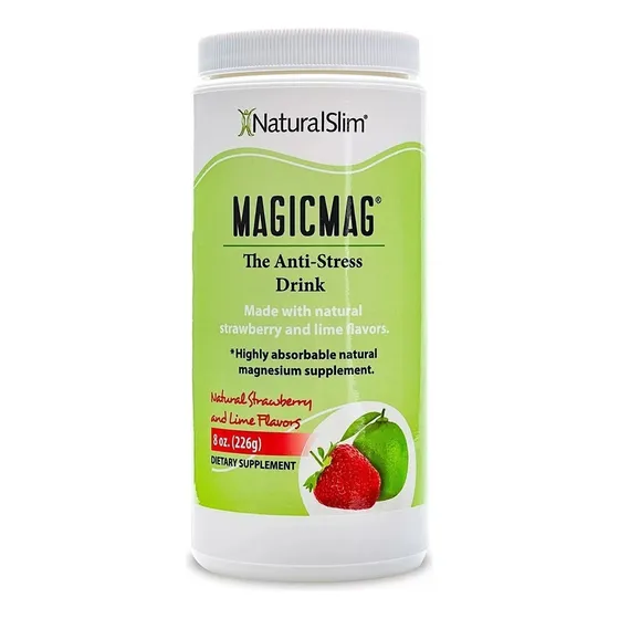 Suplemento en polvo Natural Slim Citrato de Magnesio sabor fresa/lima x 226g