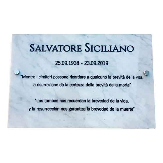 Placas Mármol Cementerio Recordatoria Granito Lapida 60x30cm
