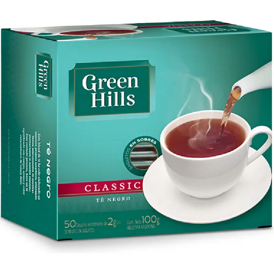 Te Negro Green Hills Classic Clasico Caja 50 Saquitos 2g C/u