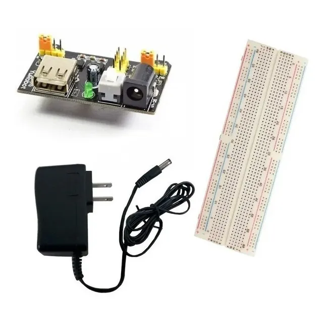 Kit Fuente Para Protoboard Mb102 + Eliminador + Protoboard