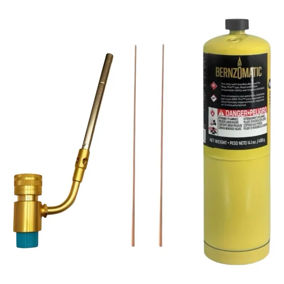 Pico Giratorio Para Soldar + Lata Gas Mapp + 2 Varillas Kit
