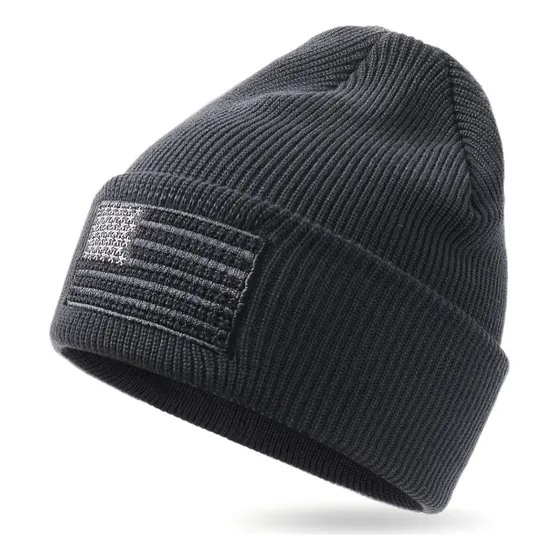 Gorro De Inverno Bordado Com Bandeira Americana, Unissex