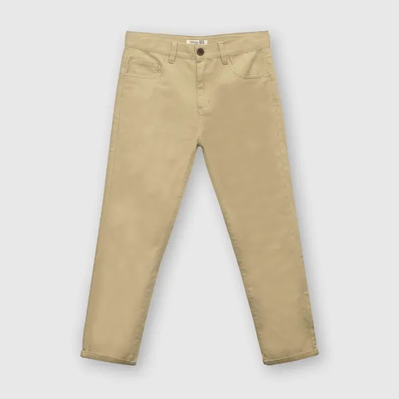 Pantalón Everyday De Niño Gabardina Café Colloky