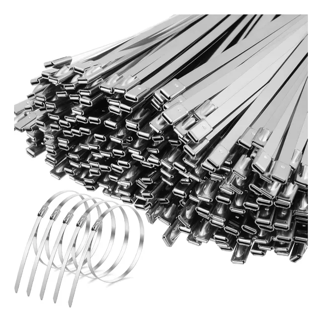 100 Bridas Amarres Metálicos De Acero Inoxidable 30 Cms