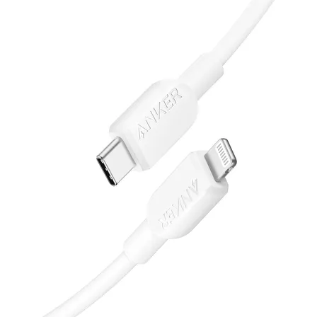 Cabo Carregador iPhone Anker Usb-c Para Lightning 60w Turbo Pd Reforçado Para iPhone 14 13 12 11 Pro Max Original Certificado Mfi Apple Branco
