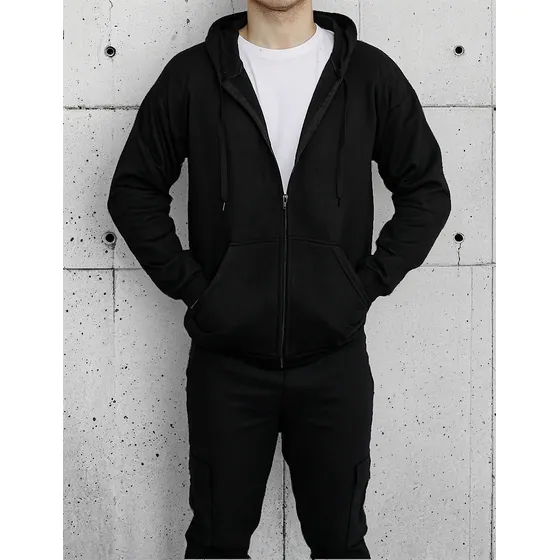 Campera Algodón Hombre Premium Capucha Buzo Cierre