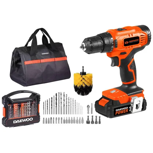 Taladro Atornillador Inalámbrico Daewoo Dacd318 20v + Acces. Color Naranja Frecuencia 50 Hz/60 Hz 110V/220V