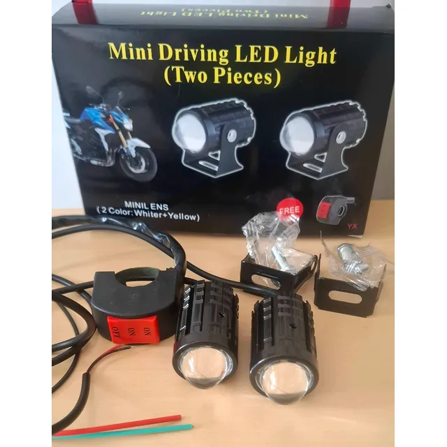 Faro Lupa Para Moto Y Carro Luz Blanca, Amarilla Y Strobo