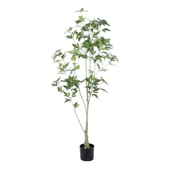 Plantas Artificiales Aralia Decorativa Hojas Verdes C/maceta