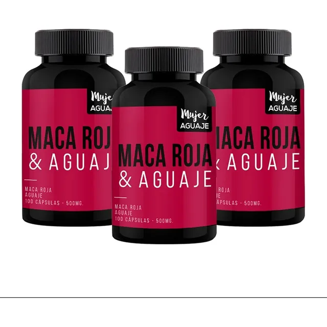Pack De 03 Frascos Maca Roja & Aguaje Sabor Capsula