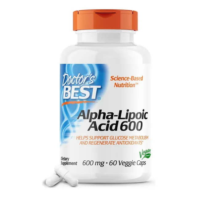 Doctor's Best Ácido alfa-lipoico 600 con 60 cápsulas vegetales de 600 mg