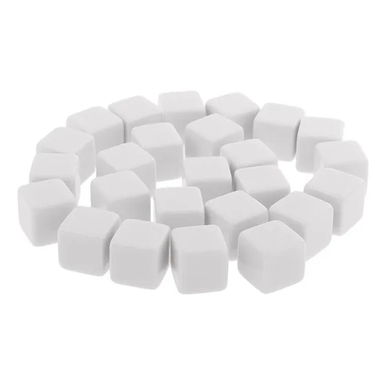 Set De 25 Piezas Cuadrado D6 Dados En Blanco Para Juegos De