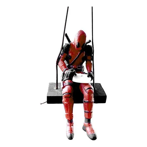 Deadpool En Columpio - Adorno De Espejo Retrovisor Del Carro