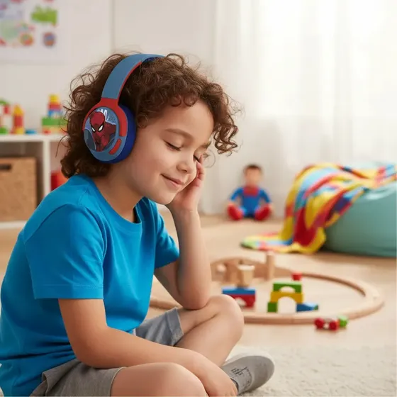 Audifonos Bluetooth Niños Inalambricos Spiderman Vais Marvel Azul