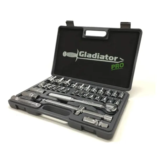 Juego De Tubo, Llave Crique Métrico Gladiator Pro - Jt8321/2 Color Plateado
