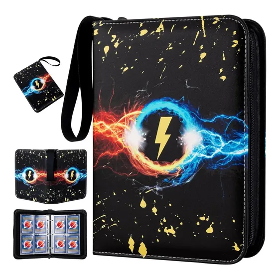 Porta 400 Cards Pokémon Capa Dura Álbum Fichário Com Zíper