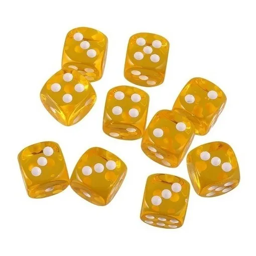 Dados Acrilico Transparente Colores Punto Bajo Relieve X 10