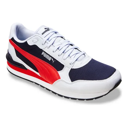Tênis Masculino E Feminino St Runner V4 Mesh Puma New Navy-for All Time Red-silver Mist-pu Geométrico 40 Br