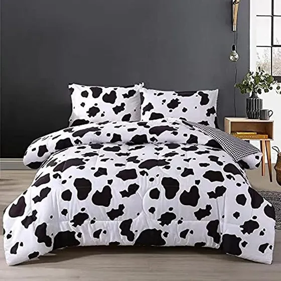 Juego De Edredón Con Estampado De Vaca Mengersi Tamaño Compl