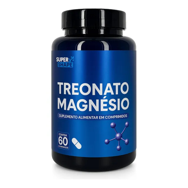 Magnésio Treonato Com Treonina Super Shape 60 Comprimidos Suplemento Alimentar Premium