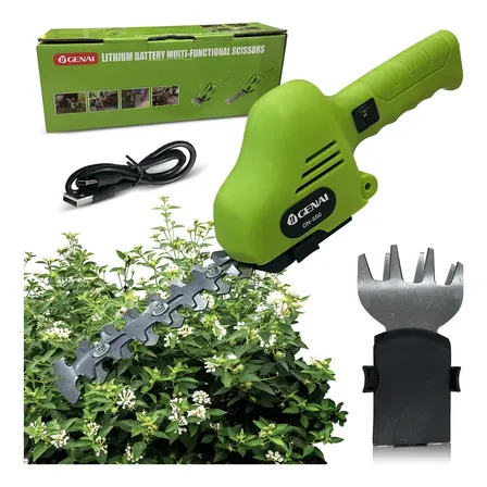 2 Em 1 Cortador De Grama Portátil Aparador Arbusto Sem Fio 127/220v Verde