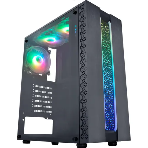 Gabinete Gamer Mid Tower Nexus Zinc Preto 3 Fans 120mm ARGB ATX M